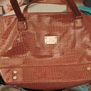 Brown Crocodile Pattern Women's Bag